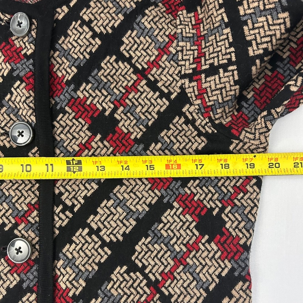 Pendleton Sweater Womens Petite Large Long Cardigan 100% Merino Wool Geometric - Picture 8 of 9
